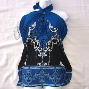 Xl nwt halter tie back stretch top new